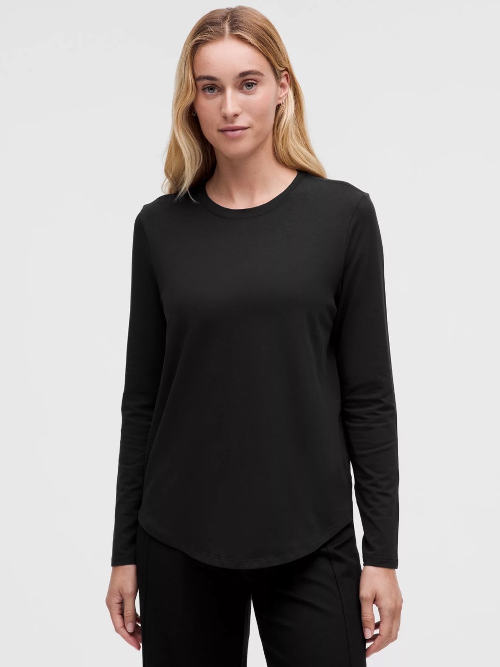 Lululemon Love Long Sleeve Pima Cotton Top, size 8 black